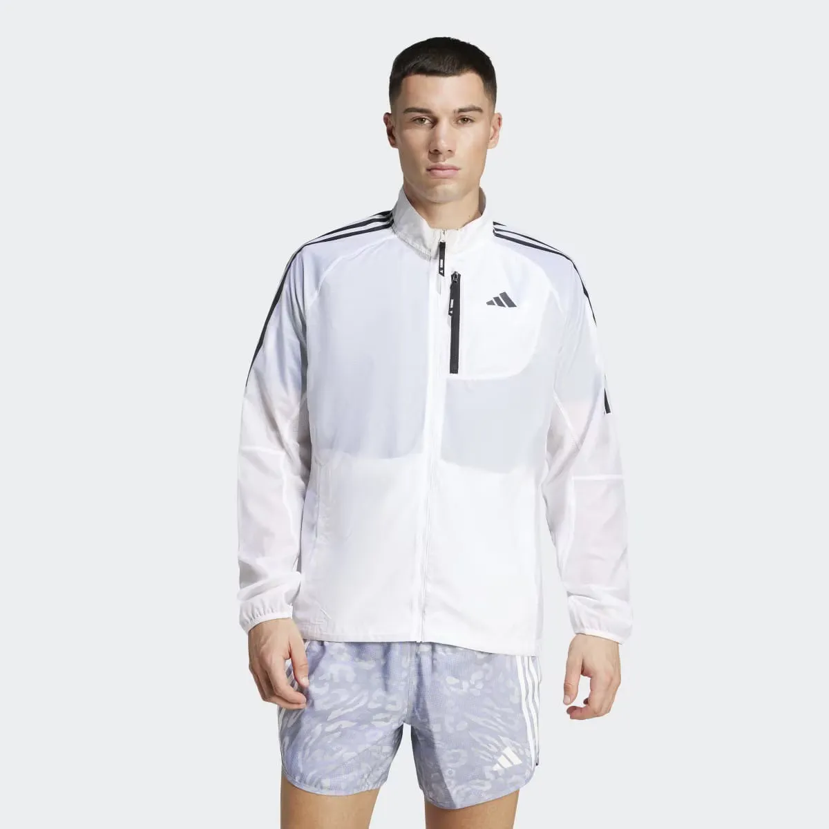 

Мужская ветровка Adidas Own the Run с тремя полосками, белый