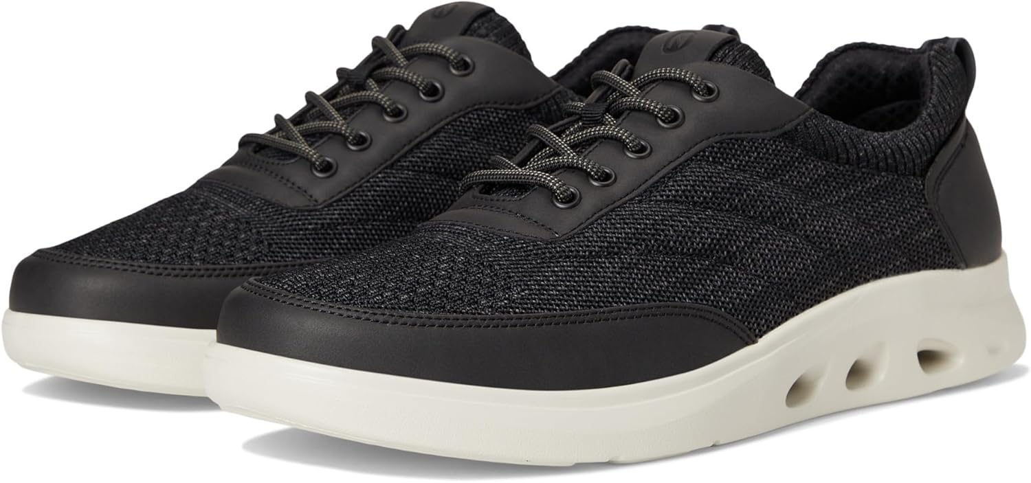 

Мужские кроссовки Nunn Bush с мокасиновой подошвой из трикотажа Ponte, гибридные оксфорды, повседневные, легкие, спортивного стиля, на шнуровке, черный