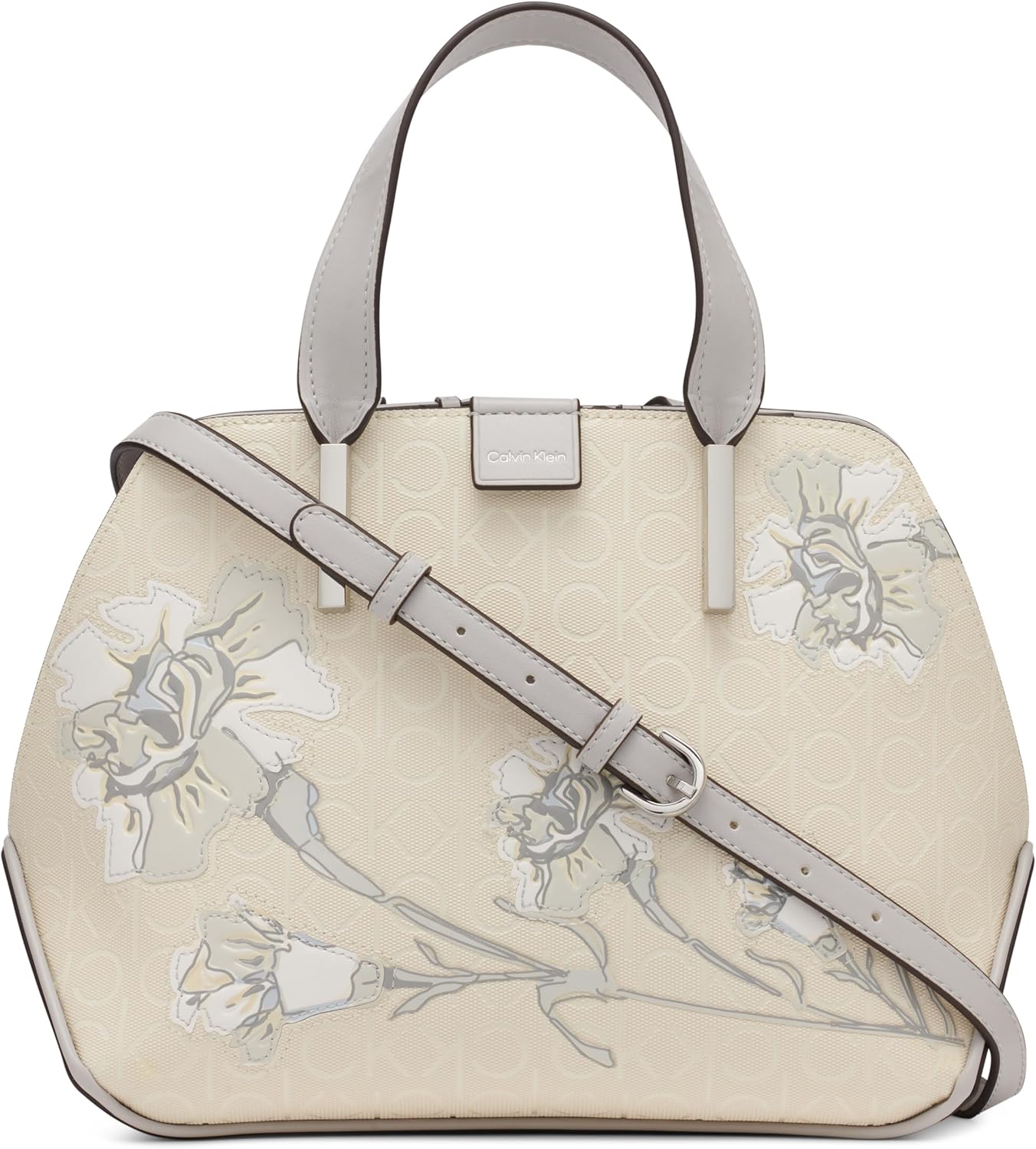 

Женская сумка-саквояж Calvin Klein Audrey с тремя отделениями, Cream Multi Floral