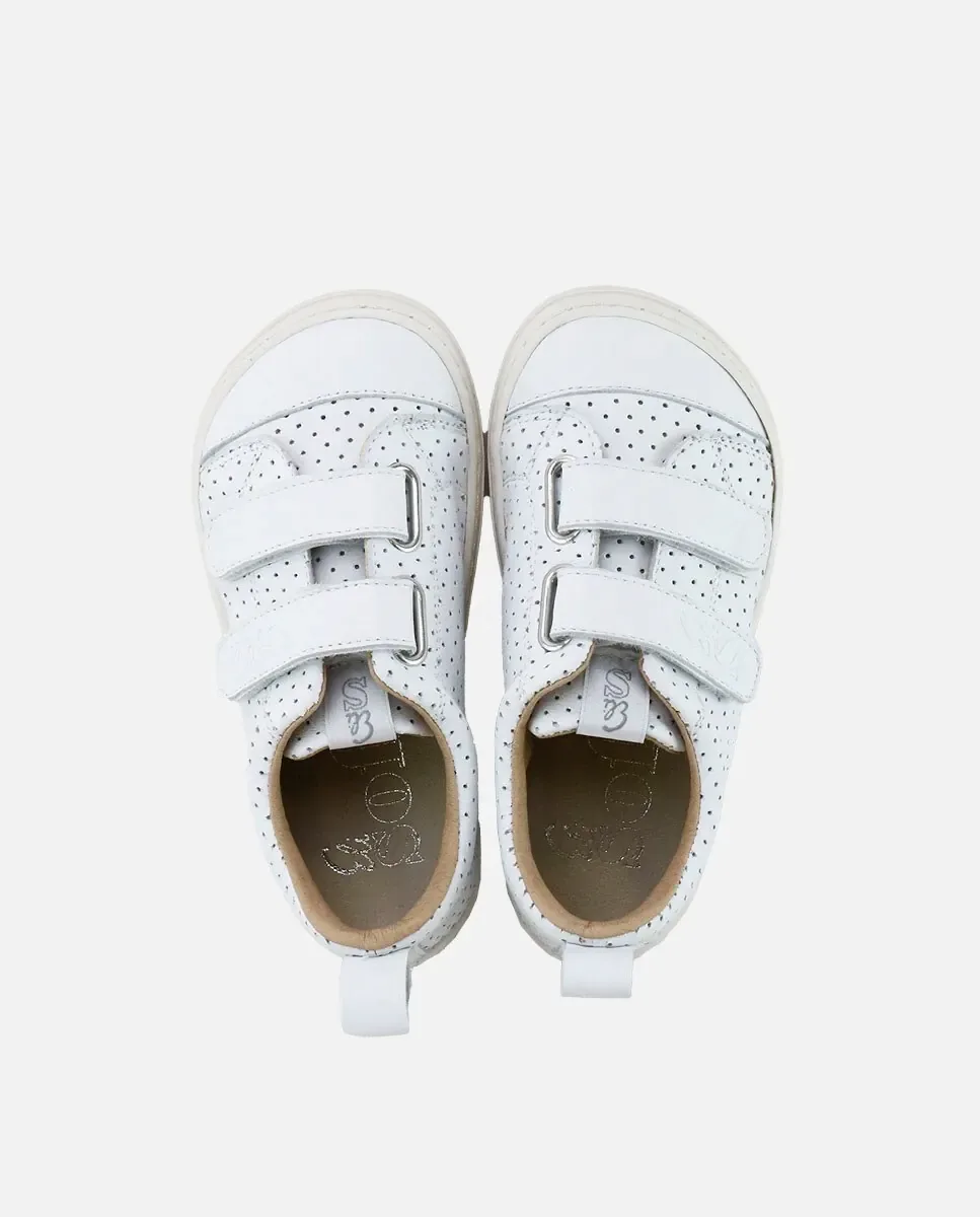 Детские спортивные кроссовки с отделкой из перфорированной кожи barefoot Eli 1957, белый — фото 4