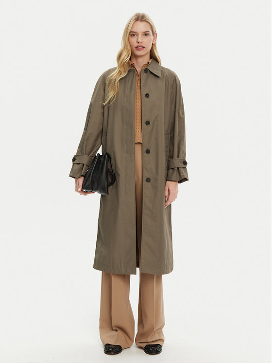 Пальто свободного кроя переходное WW0WW44412 Tommy Hilfiger, коричневый — фото 2