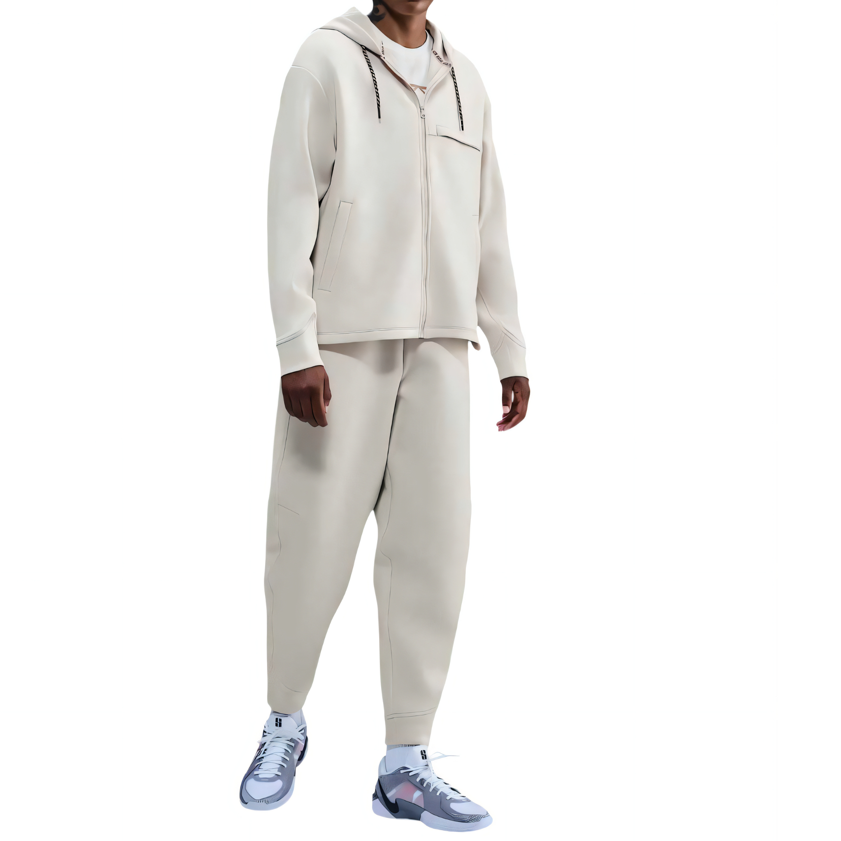 Баскетбольный худи Sabrina Dri-FIT Loose Full-Zip Nike, экрю — фото 2
