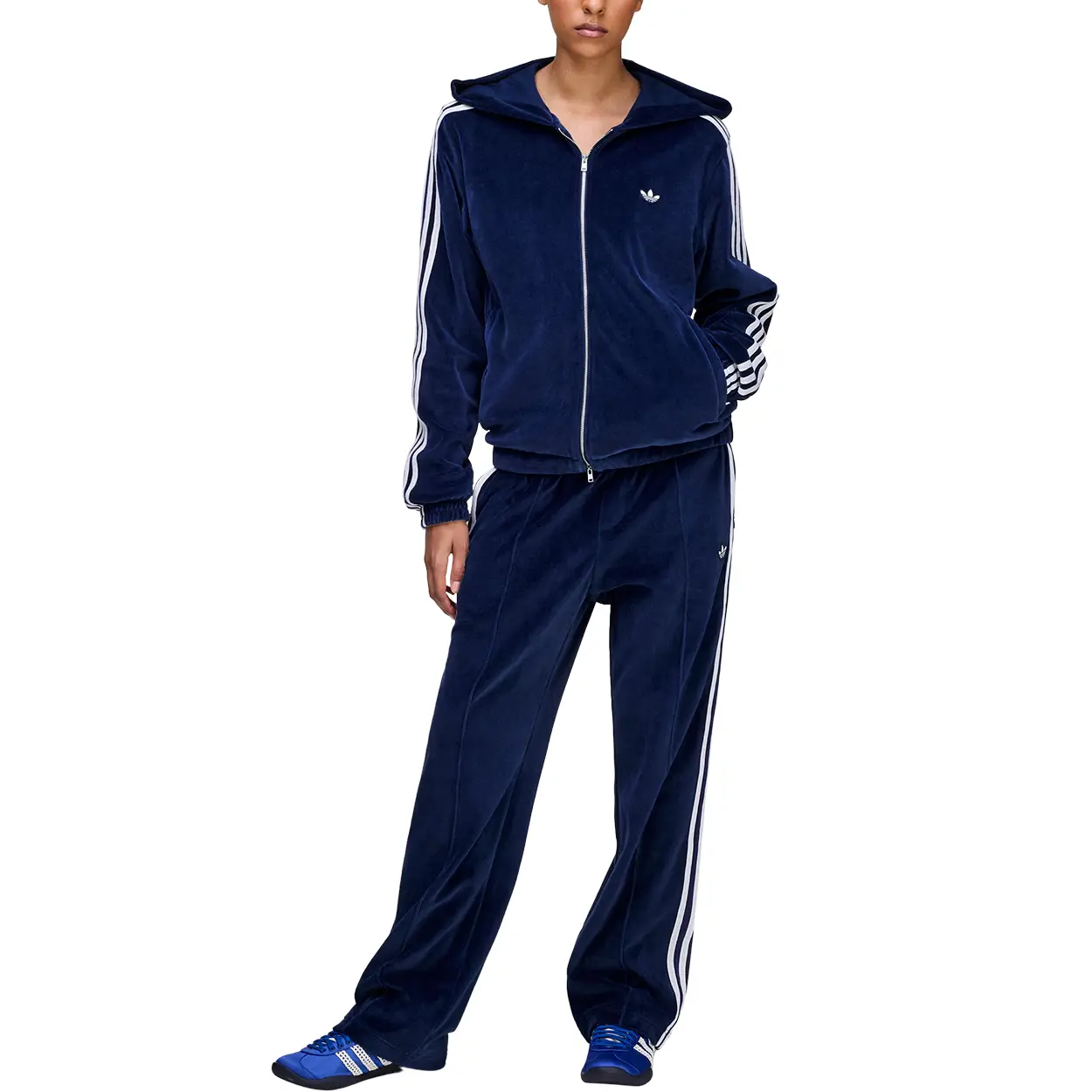 Куртка WALES BONNER FW25 VELOUR TRACK JACKET Unisex Adidas Originals, темно-синий — фото 3