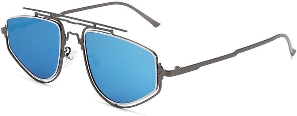 

Винтажные солнцезащитные очки в стиле стимпанк для мужчин, роскошная металлическая оправа с двойным дужком, модные солнцезащитные очки для активного отдыха и вождения LVTFCO, C3gunblue