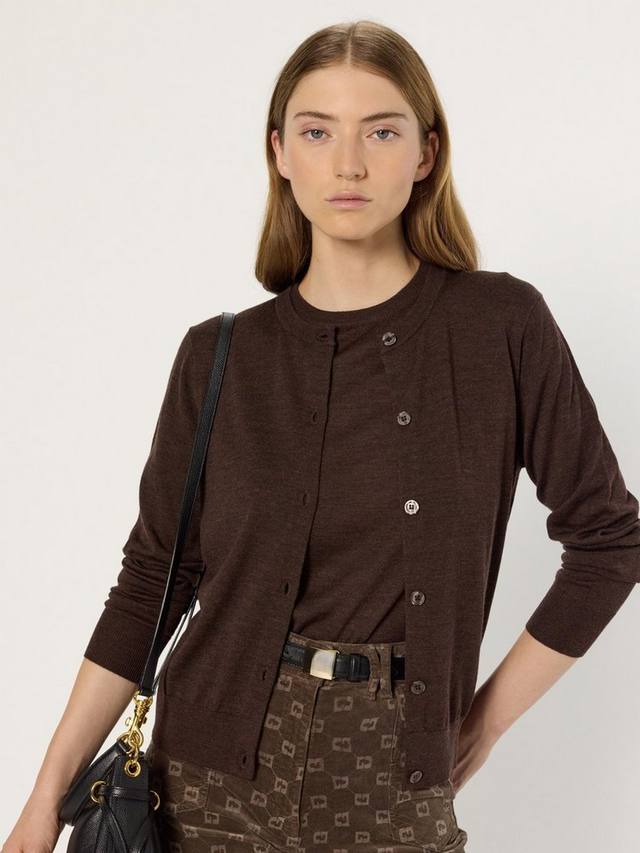 

Кардиган Estelle из чистой мериносовой шерсти Gerard Darel, Brown