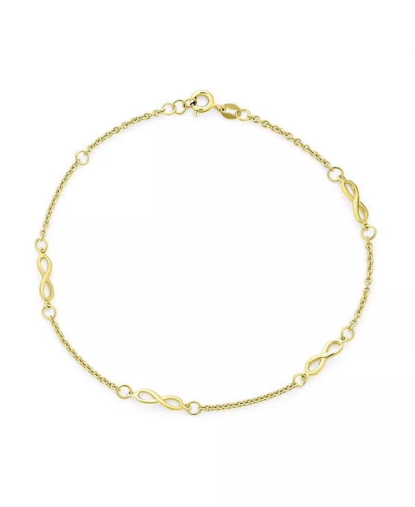 

Изящный браслет на лодыжку с узлом бесконечной любви, цепочка с покрытием из 14-каратного золота Bling Jewelry, gold-tone