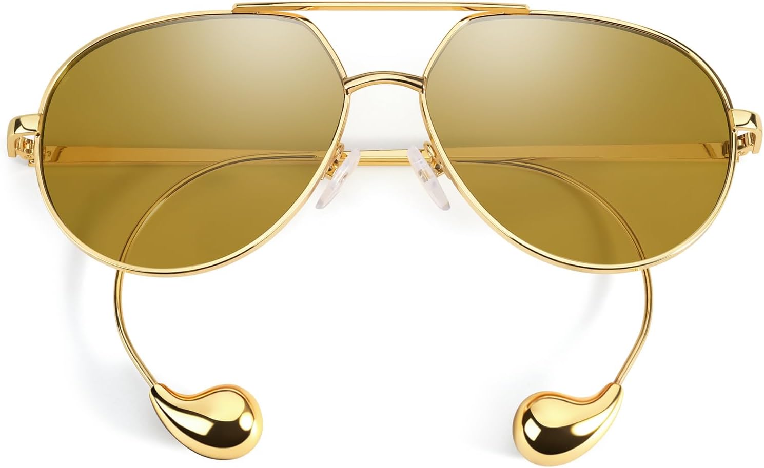 

Модные солнцезащитные очки-авиаторы TJUTR увеличенного размера для женщин, ретро-дизайнерские очки с дужками в виде сережек, защита от УФ-излучения UV400, A05 Gold/Yellow