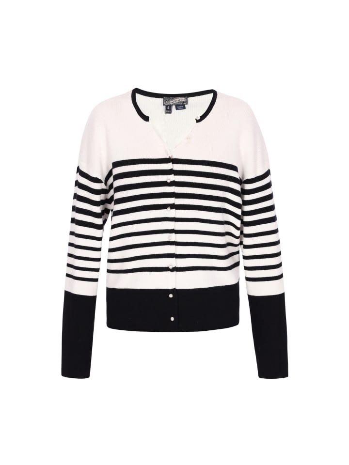 

DreiMaster Женский кардиган кремового цвета с черными вставками