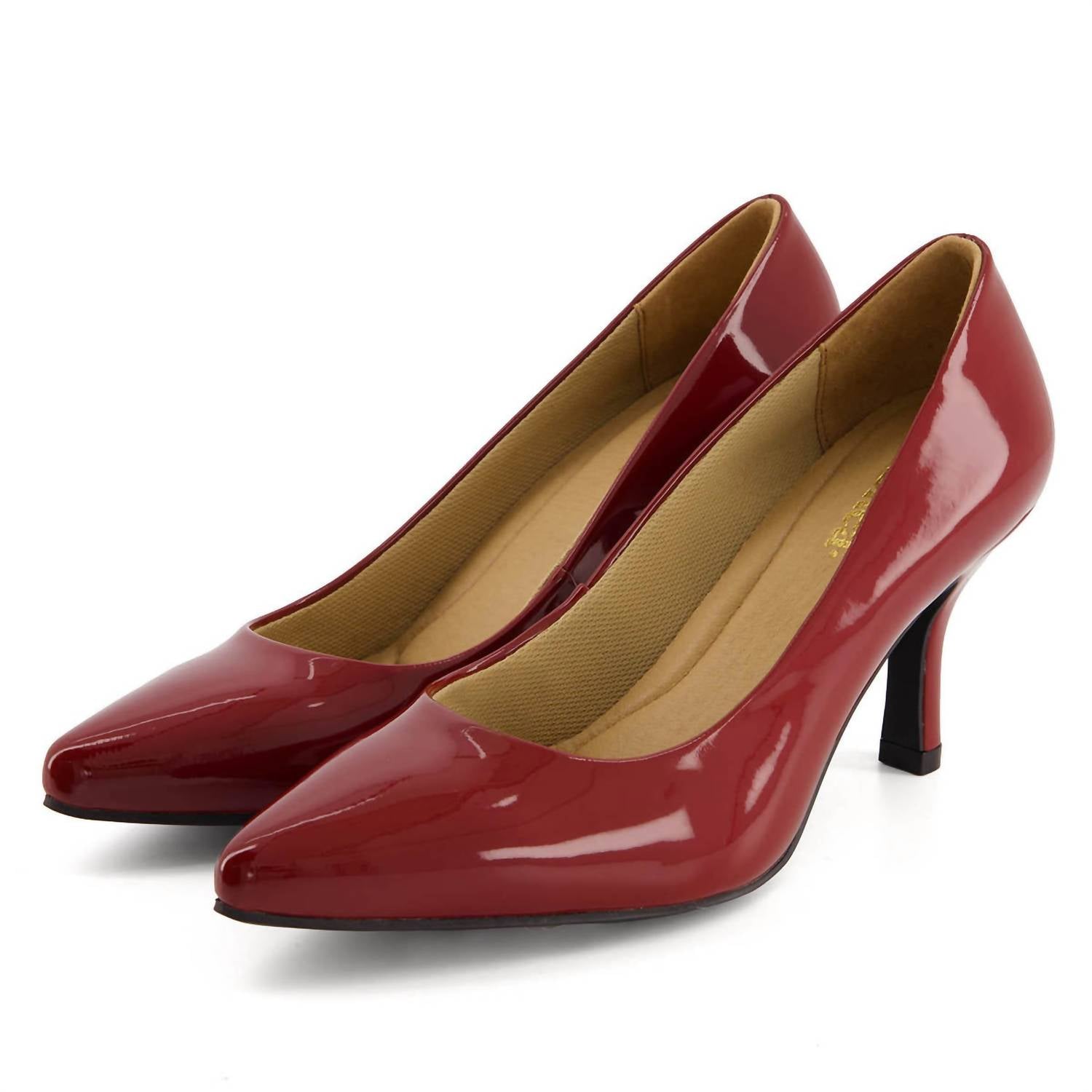 Женские туфли Comfort Plus на среднем каблуке Stilettos в средне-красном цвете Andrea — фото 3