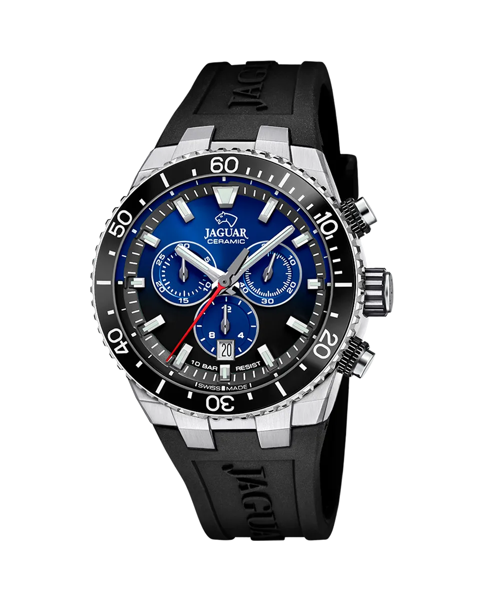 

J1021/6 Мужские часы из керамики в синем каучуке Jaguar, синий