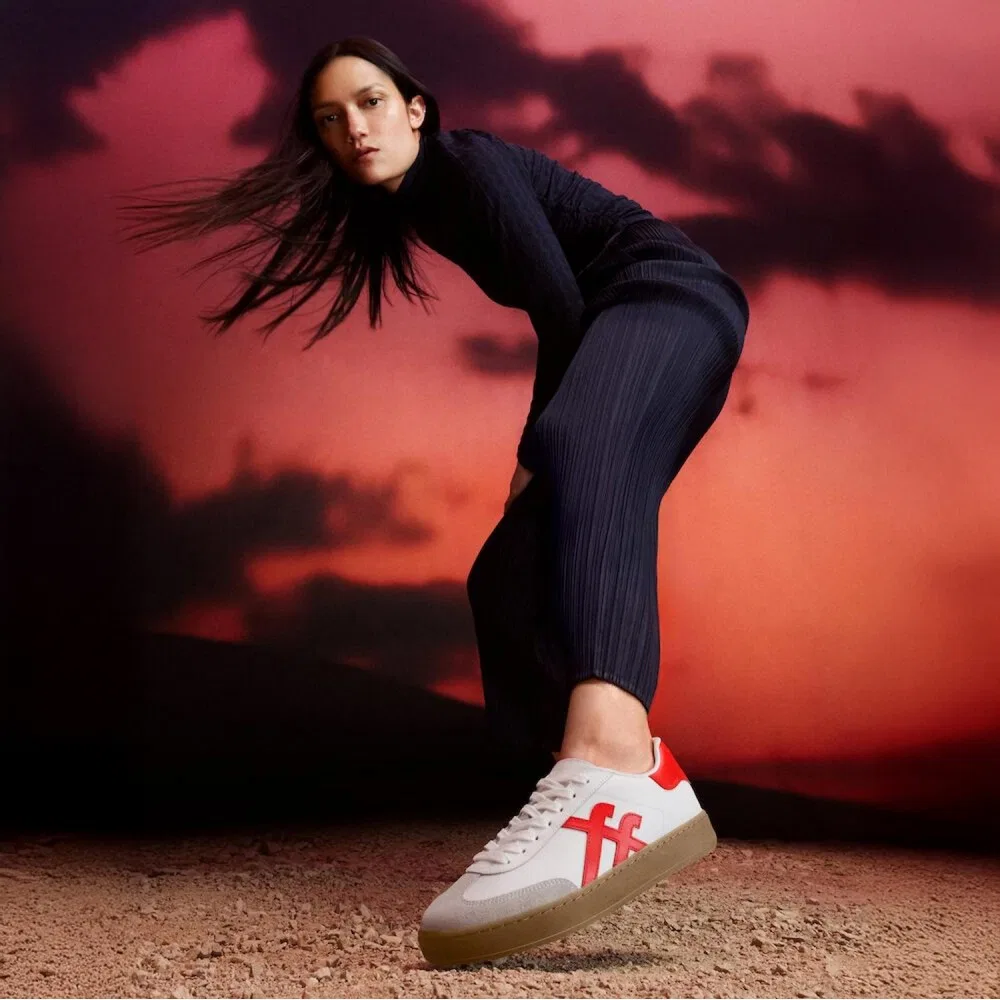 Мужские кожаные кроссовки Fitflop Dash, бело-красные