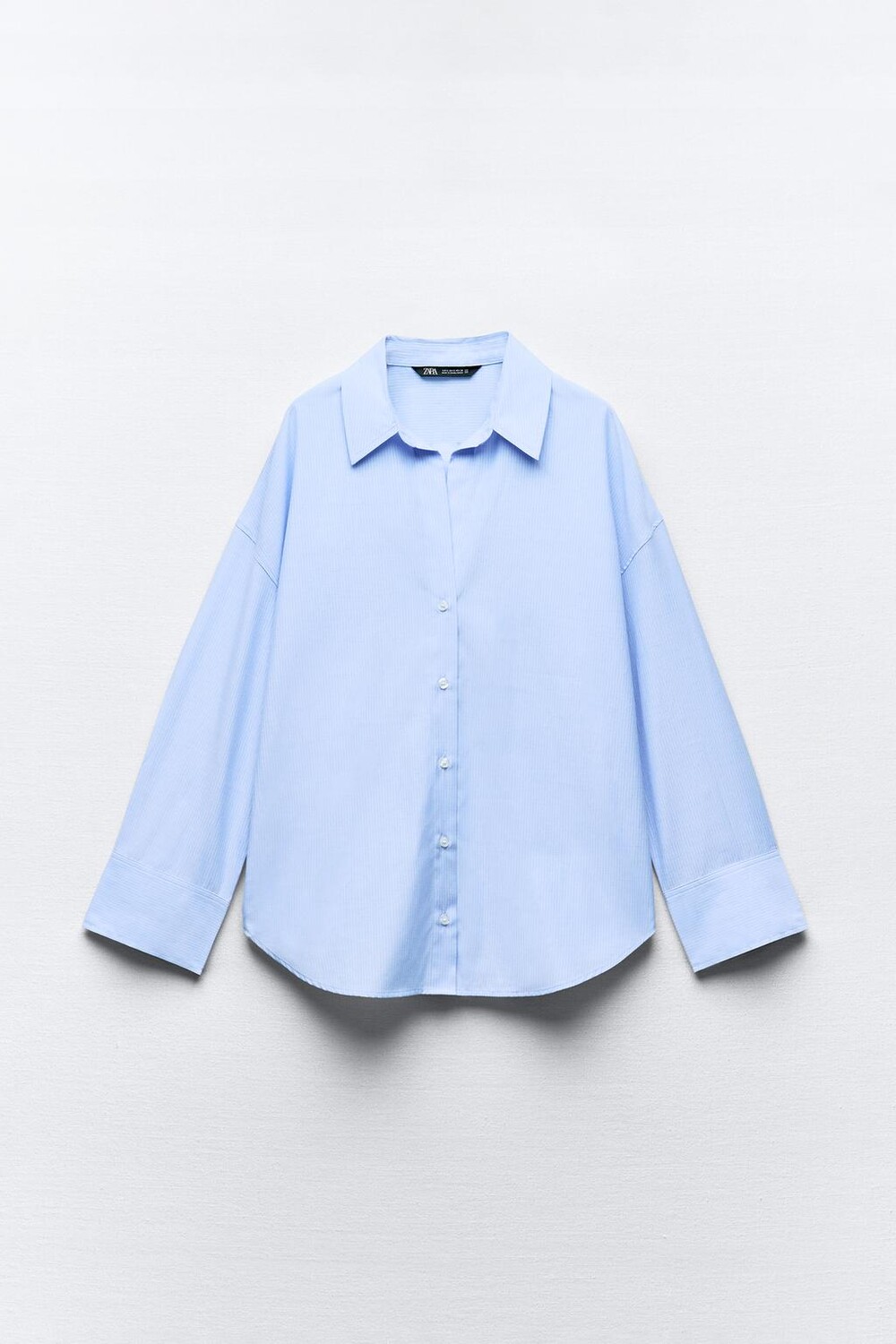 

Рубашка из хлопка оксфорд ZARA, белый/голубой