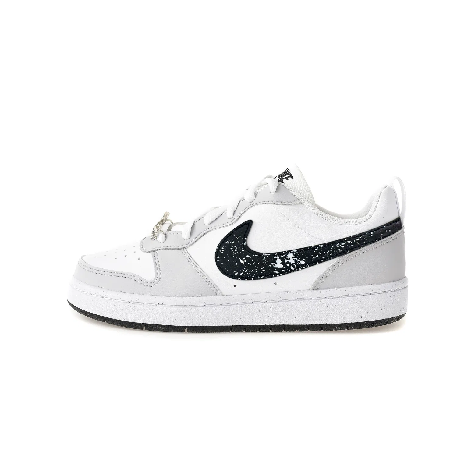 Кроссовки детские для скейтбординга Court Borough Cushioning Abrasion Resistant Cushioning, Wear Resistant Low top Gray Nike, Light Gray