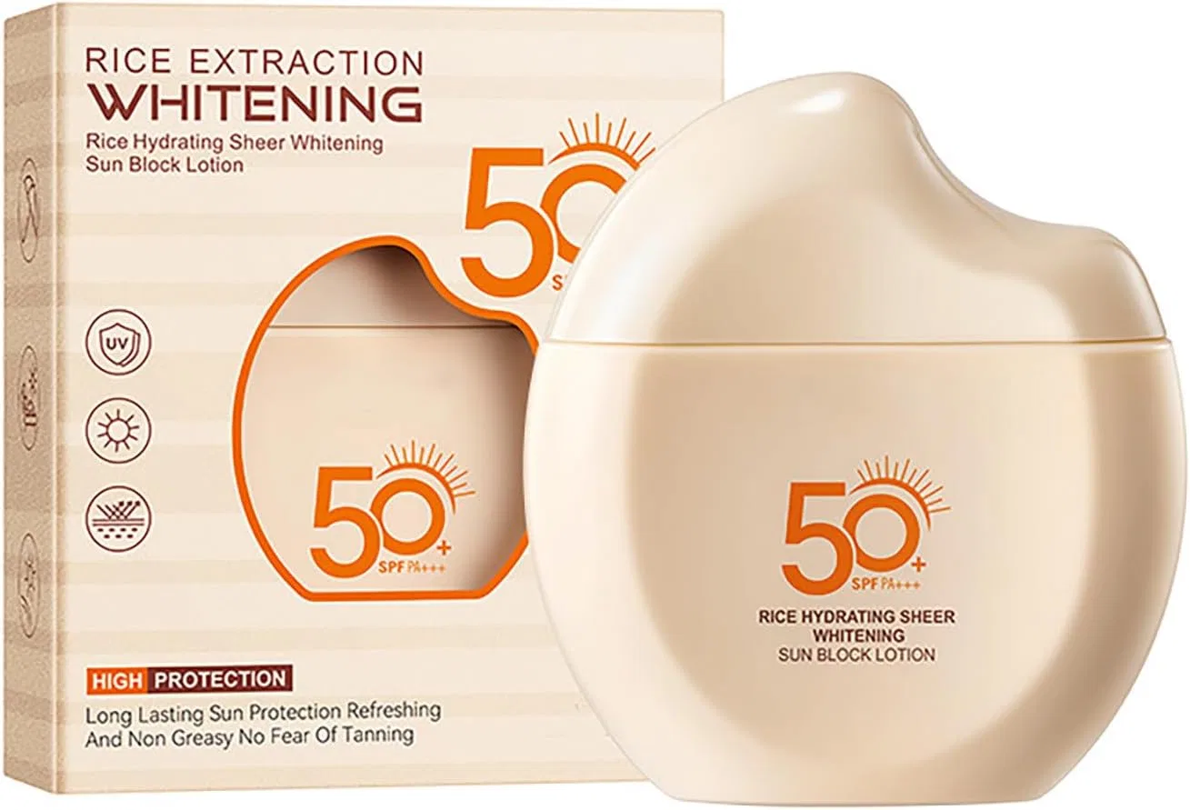 Солнцезащитный крем Rice Sunscreen 50+ PA+++ 60 мл с экстрактом риса, бежевый Generic