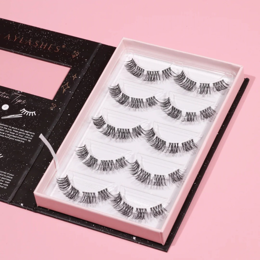 Искусственные ресницы maxi box - 5 paar - schwarz. Aylashes, cafe glam maxi (8mm-10mm), количество 1 шт. — фото 3