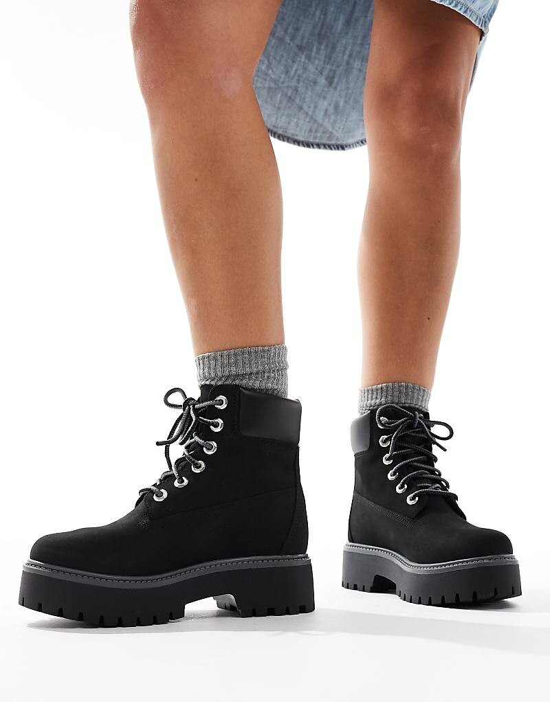 Timberland – Stone Street – Черные ботильоны из нубука высотой 6 дюймов на толстой подошве