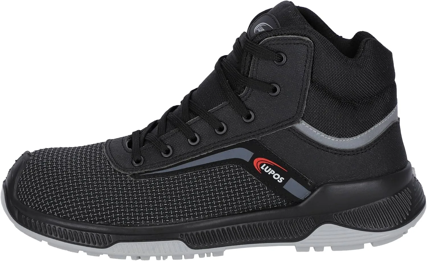 Отличные мужские защитные ботинки Lupos Spike Safety Shoes S3S ESD, без металлических деталей, водонепроницаемые и защищают пальцы от влаги, воздухопроницаемые, безмасляные, с антистатической подкладкой из полиуретана, черный/серый — фото 2