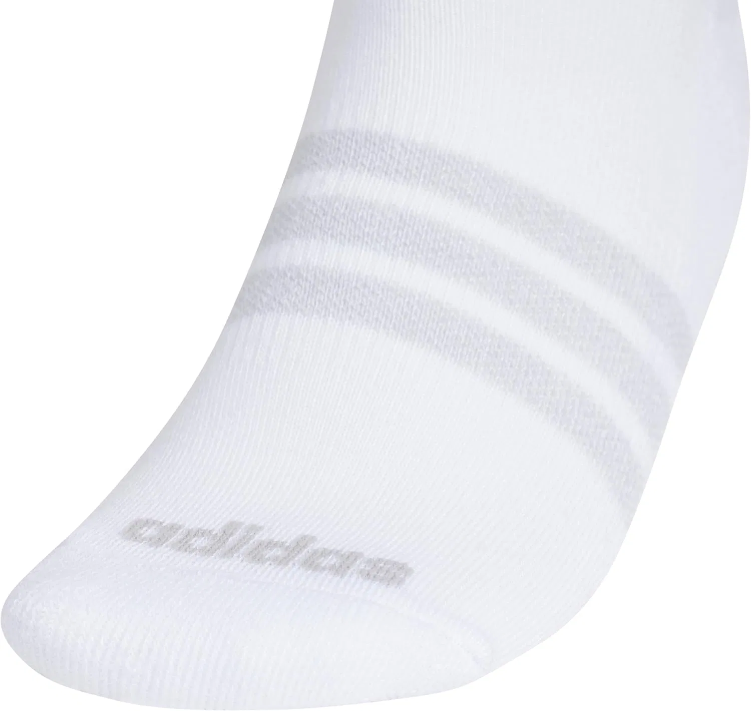 Женские амортизирующие носки Adidas, невидимки (3 пары). Прочные и удобные, White/Striped — фото 2