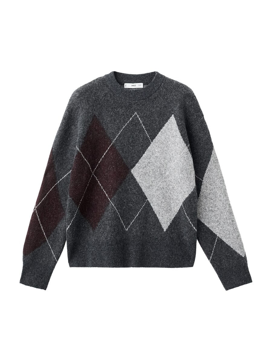 

Свитер MANGO ROMBON, Dark grey/mottled grey