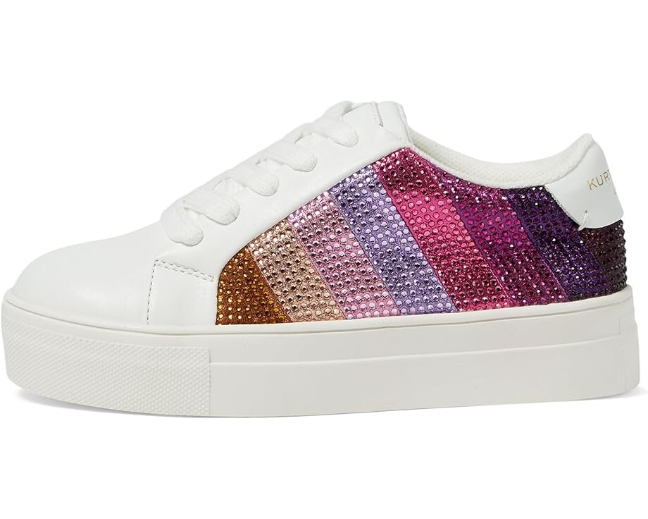 Кроссовки Kurt Geiger London Kids Mini Laney Crystal Stripe, цвет Gradient Pink — фото 4