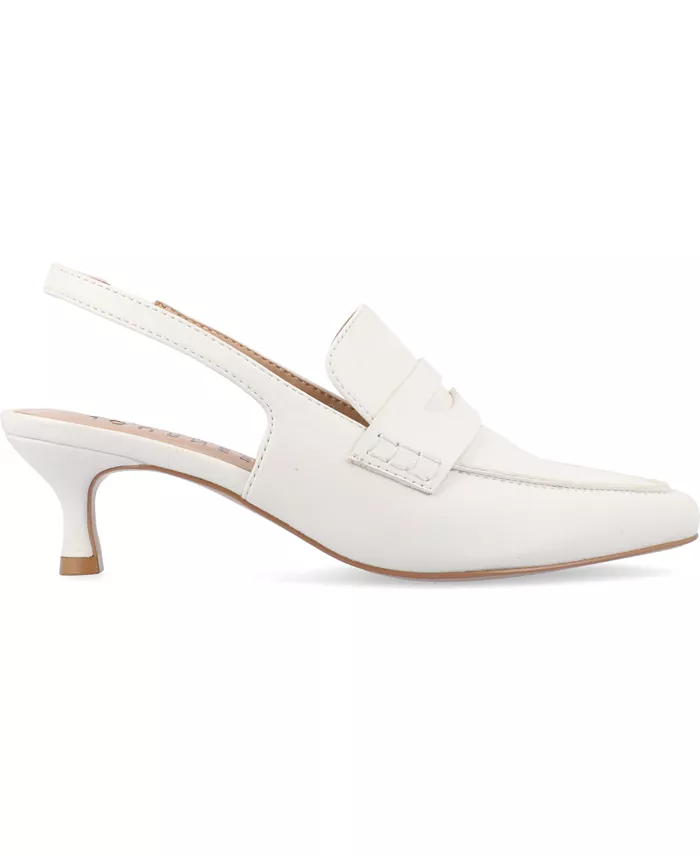 Женские туфли-лодочки Amory Tailored Kitten Heel Slingback Journee Collection, белый — фото 2