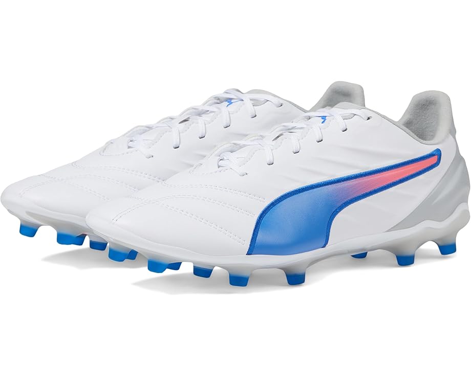 

Кроссовки PUMA King Pro Firm Ground/Artificial Ground Soccer Cleats, цвет Puma White/Bluemazing/Flat Light Gray