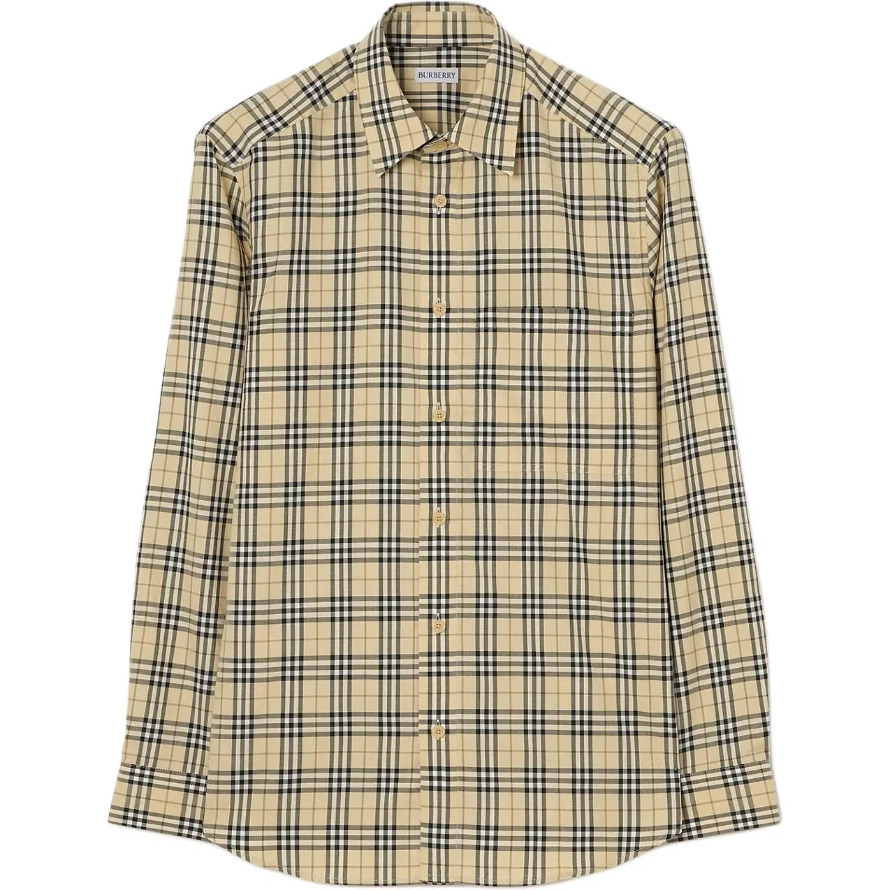 Рубашка Burberry с острым воротником, свободный крой, цвет Sand