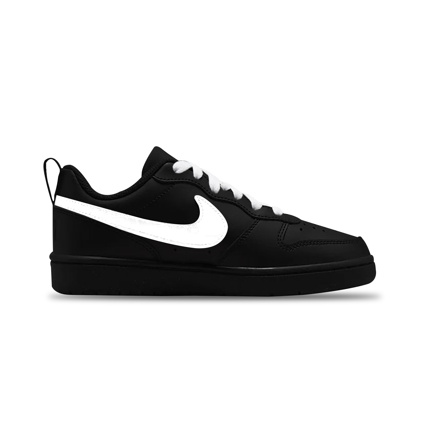 Nike Court borough white cat нескользящие устойчивые к истиранию низкие детские скейтбординг кроссовки black unisex — фото 3