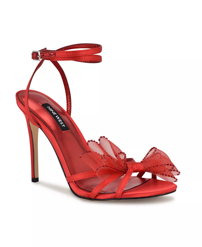 Женские стрейчевые босоножки на шпильке Minky с ремешками Nine West, красный