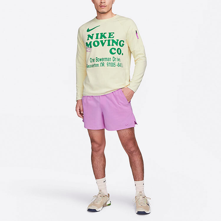 Мужской фитнес-топ с длинными рукавами Dri-FIT, черный Nike, светло-желтый — фото 2