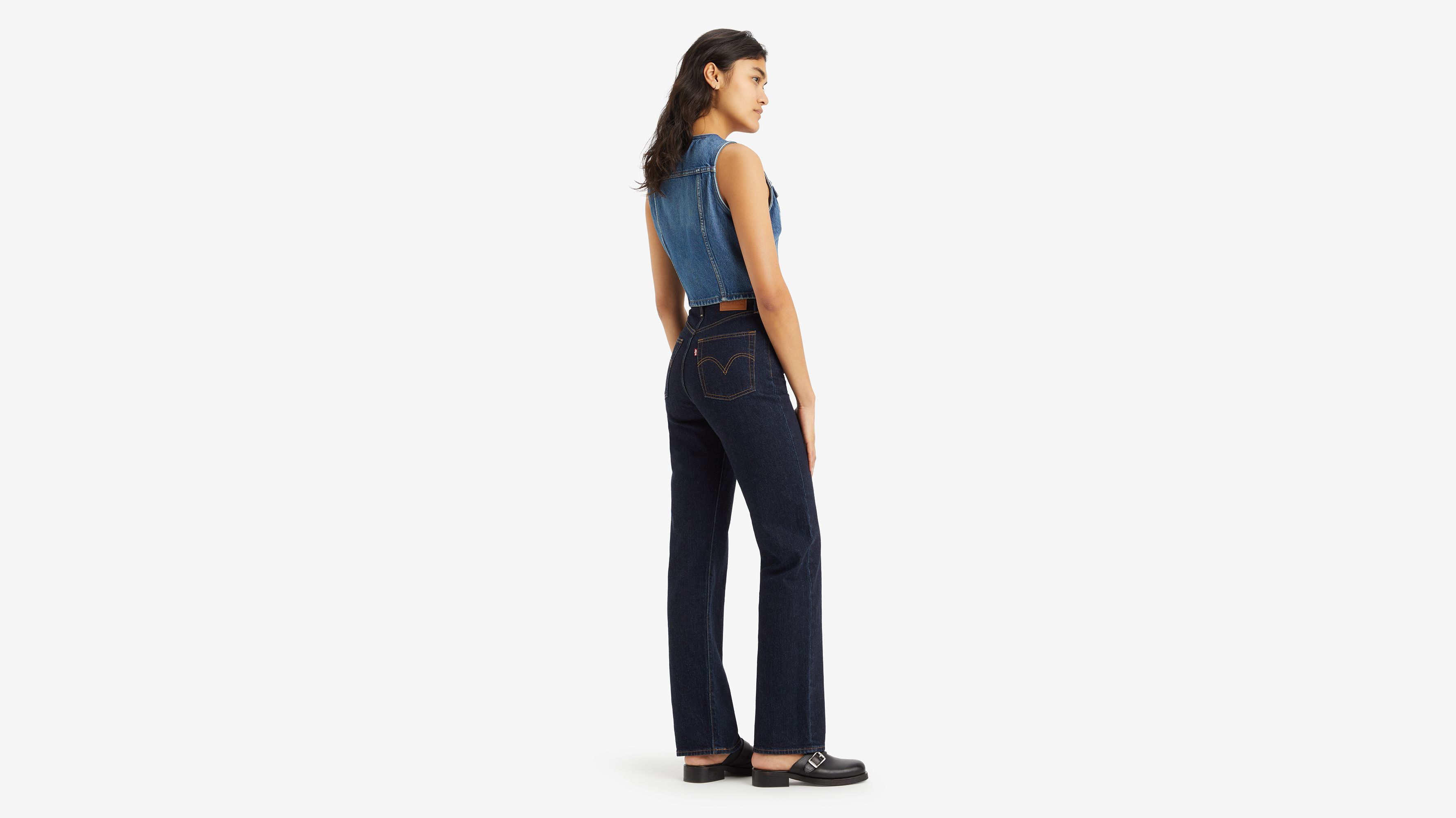 Джинсы женские Ribcage Full Long Levi's, Small Course - Dark Wash — фото 3