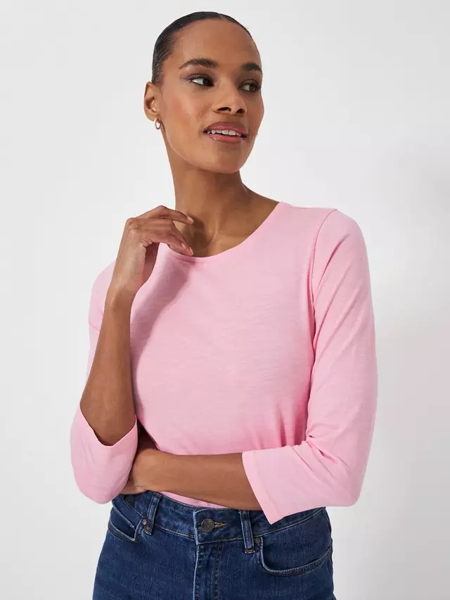 

Топ Crew Clothing Perfect Slub Crew Neck Jersey, цвет pastel/pink