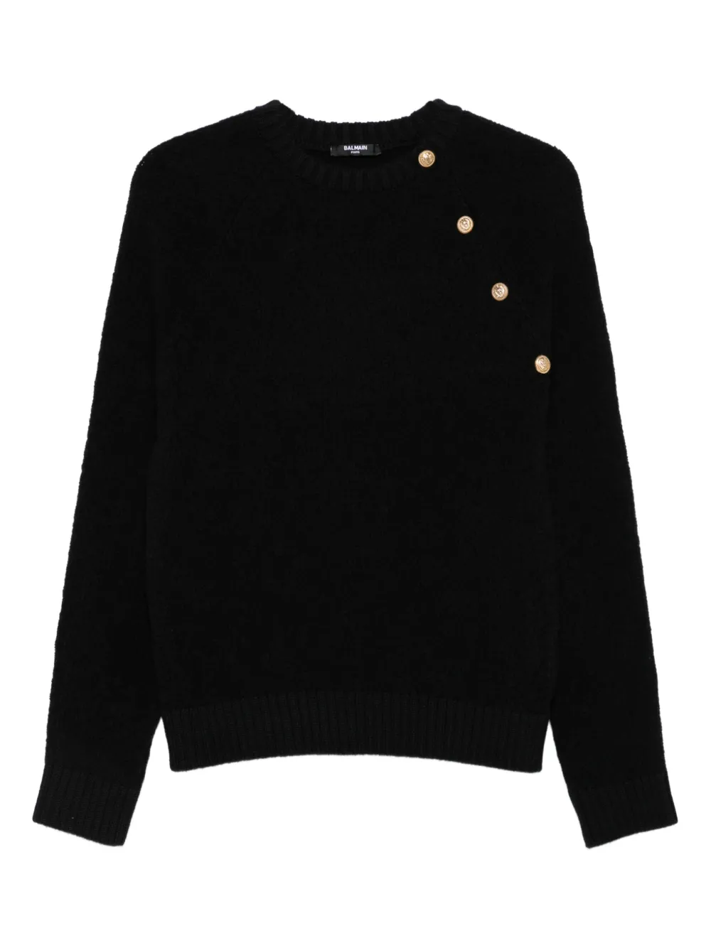

Свитер с декоративными пуговицами Balmain Kids, черный