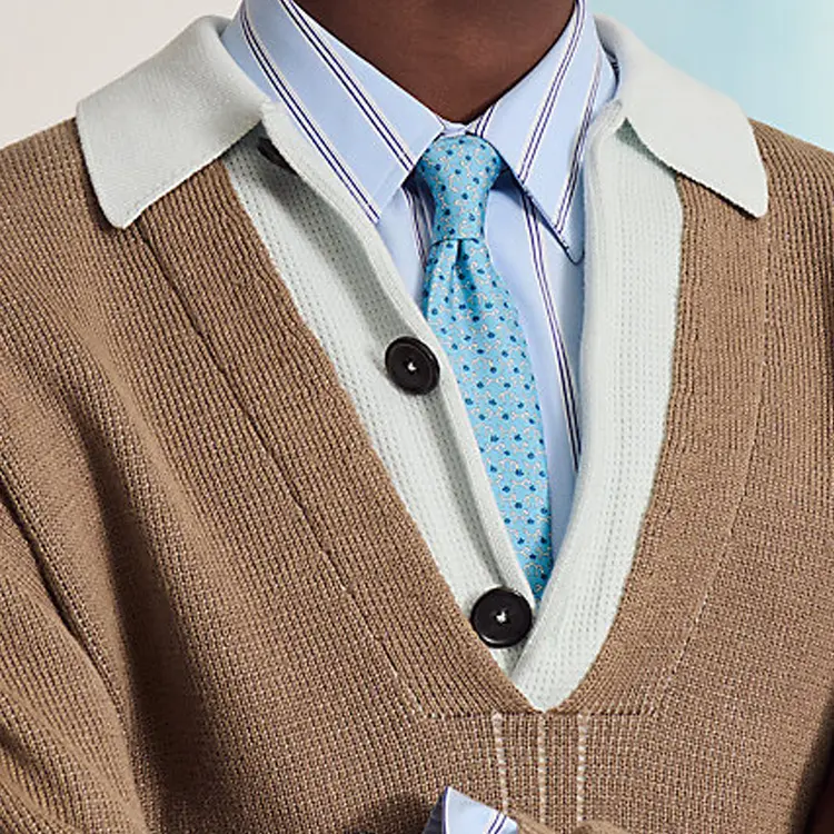 

HERMES Шелковый галстук Men's Sky Blue