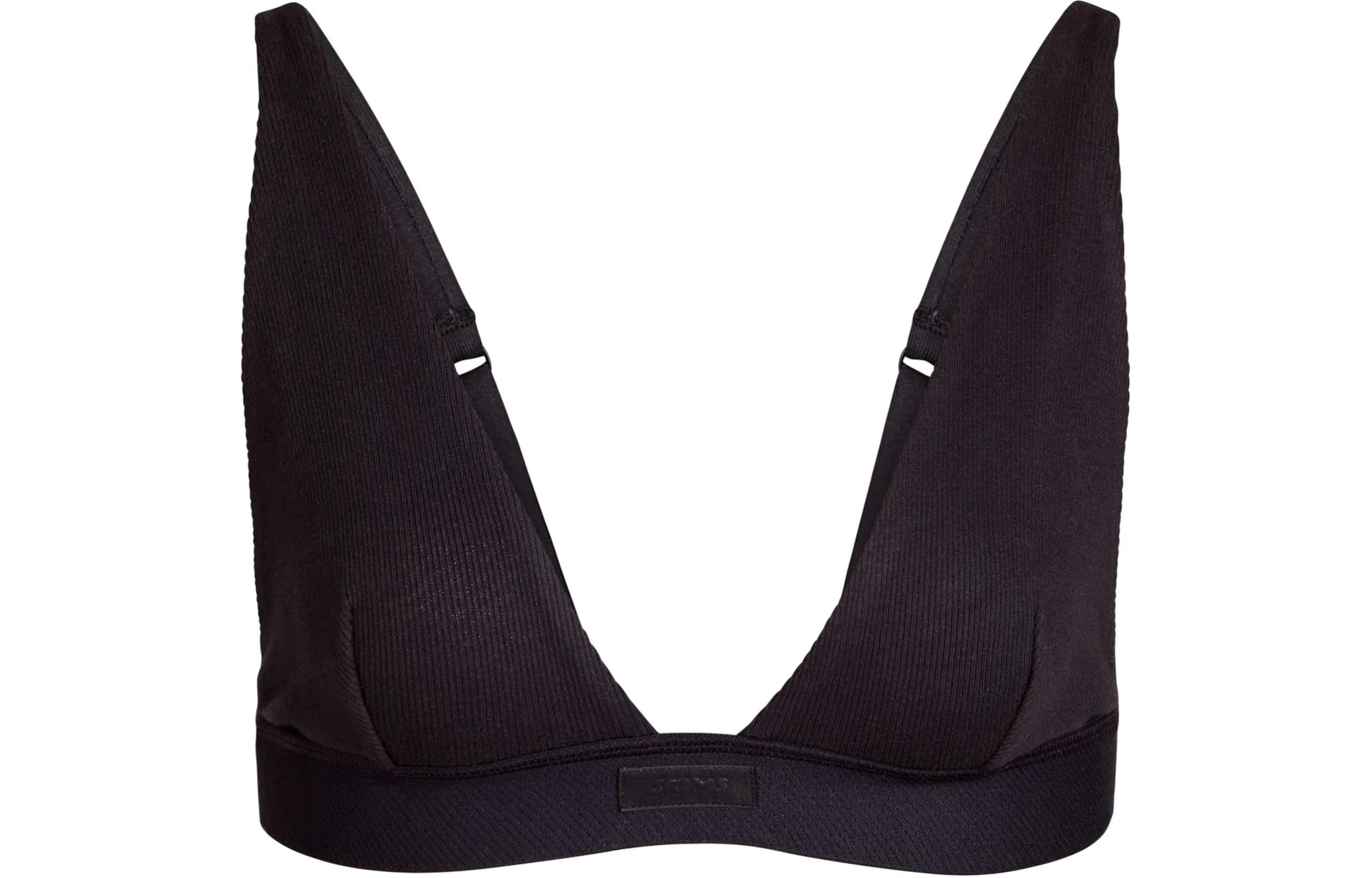 

SKIMS COTTON RIB PLUNGE BRALETTE Бра Женское, Дымчато-серый
