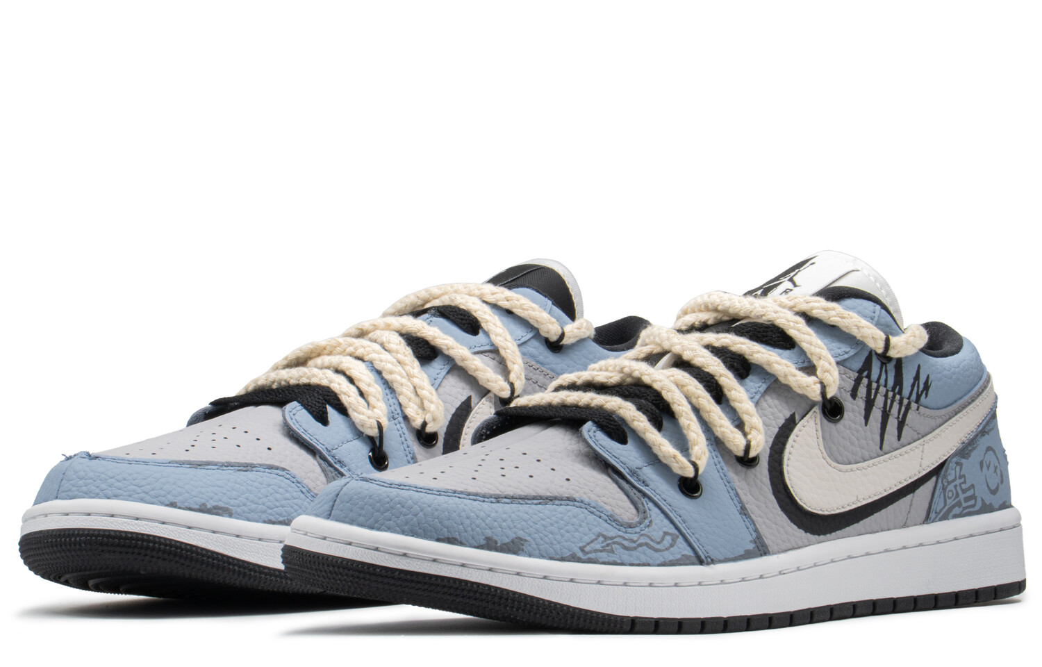 

Кроссовки Air JORDAN 1 Vintage Basketball Shoes Women's Low-Top Blue Gray