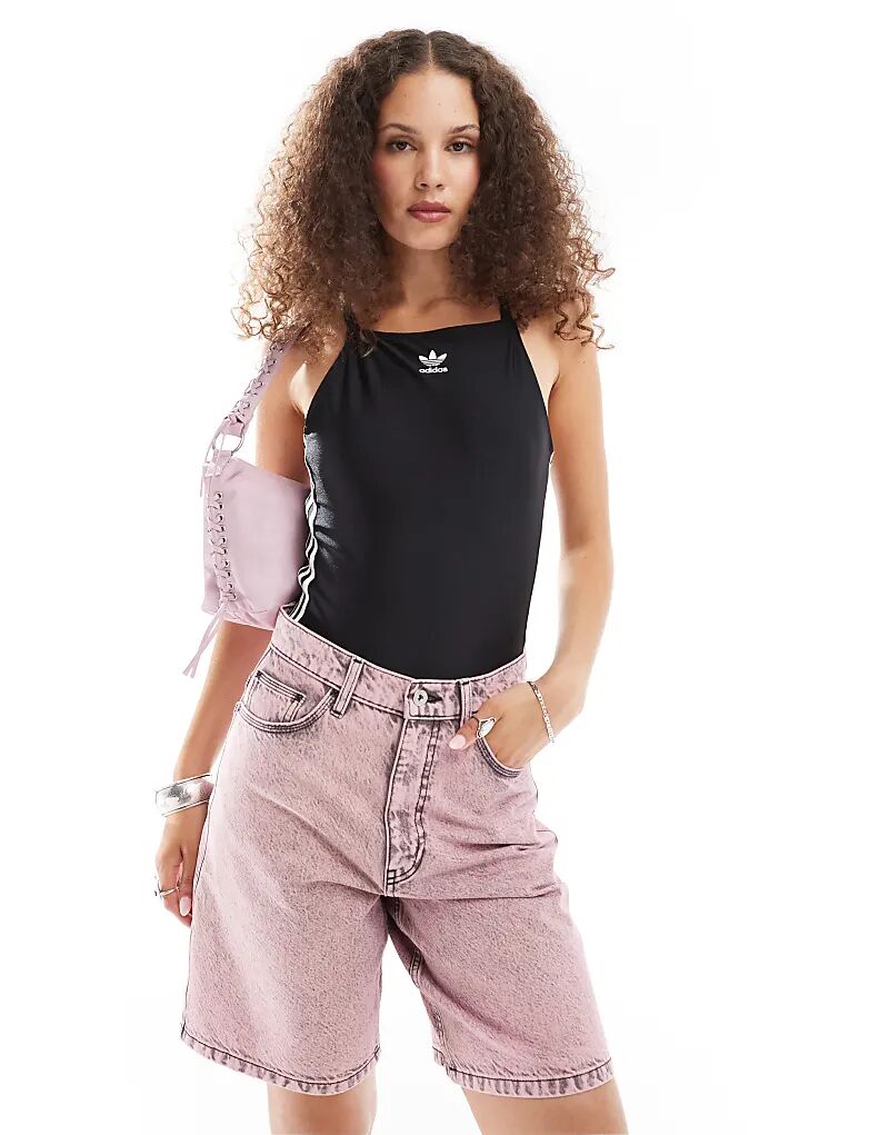 

Боди с тремя полосками черного цвета adidas Originals