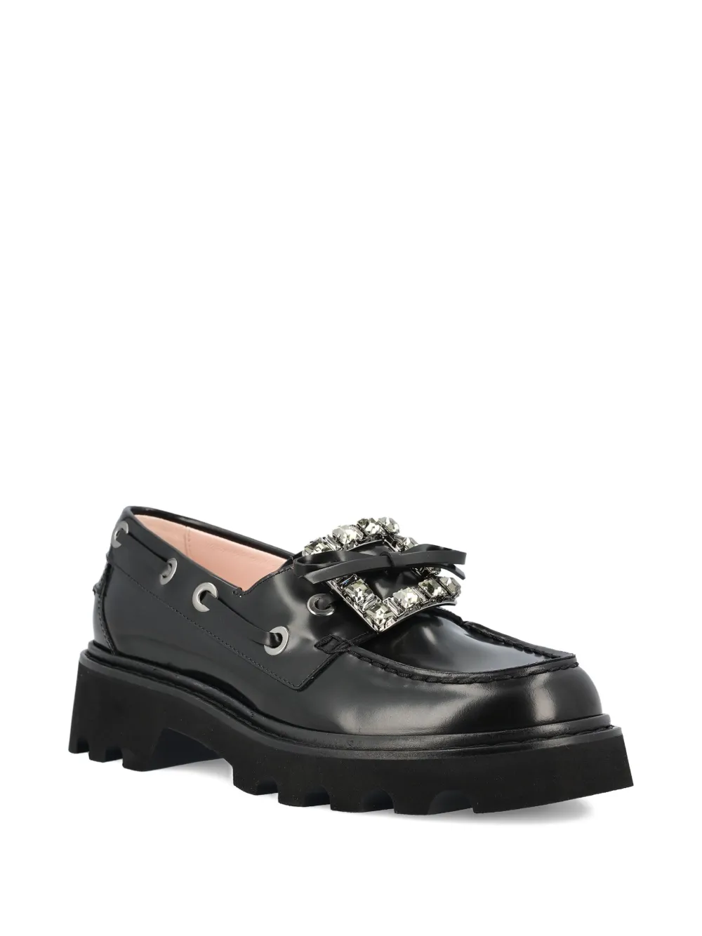 Лоферы-боты с отделкой кристаллами Roger Vivier, черный — фото 2