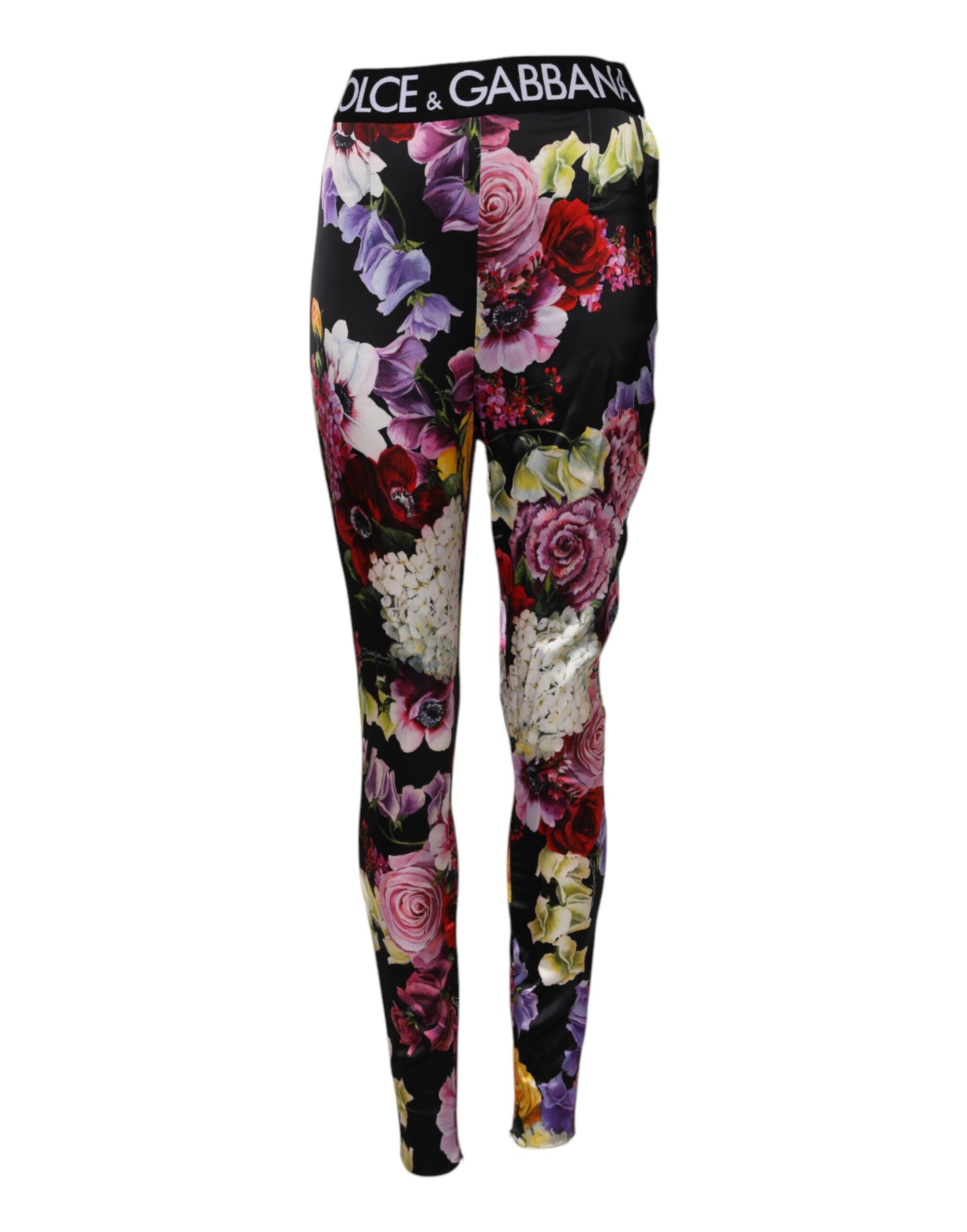 Джинсы Multicolor Floral Legging Stretch Waist Pants Dolce & Gabbana, мультиколор