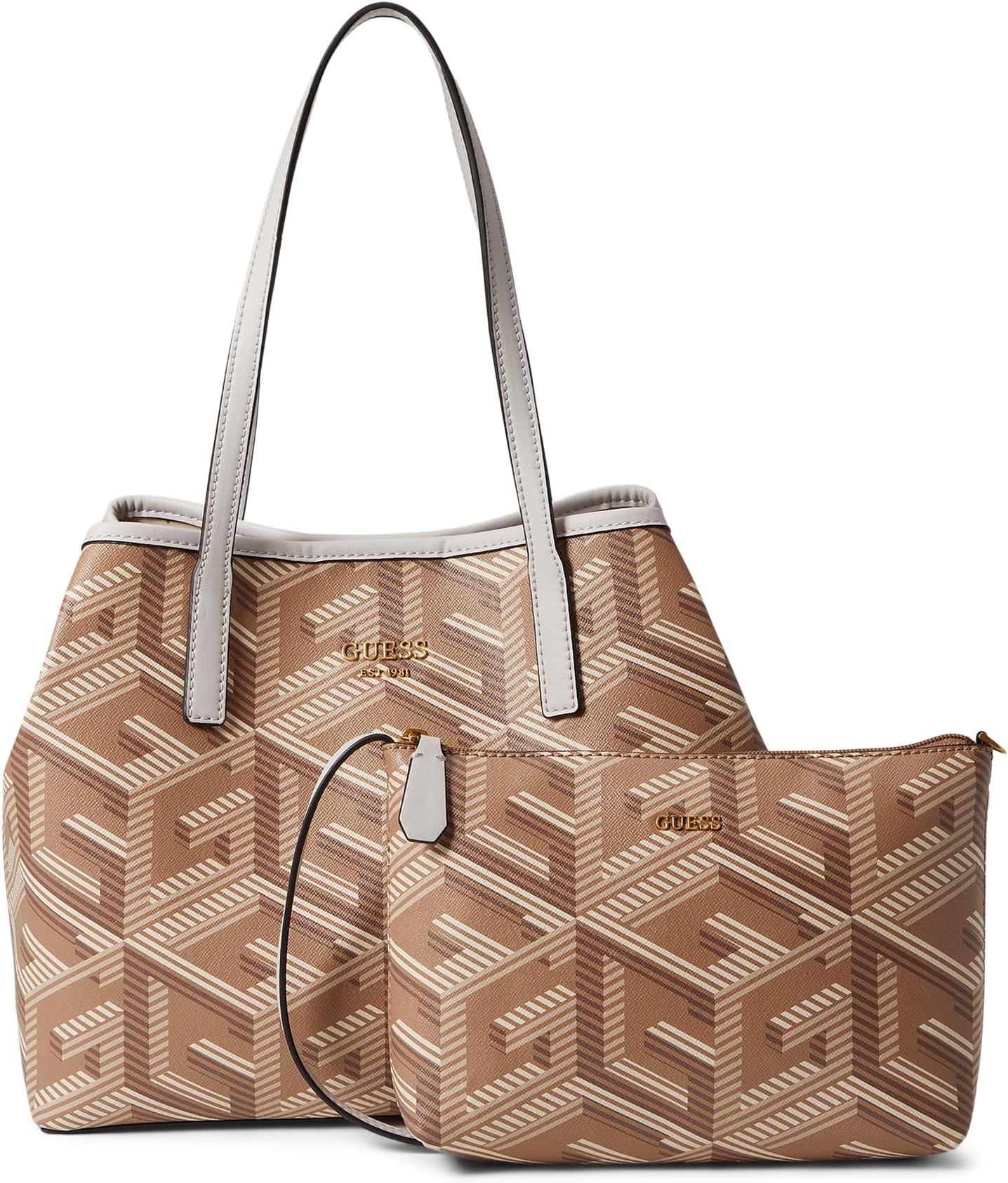 

Сумка GUESS Vikky Tote, цвет Taupe Logo