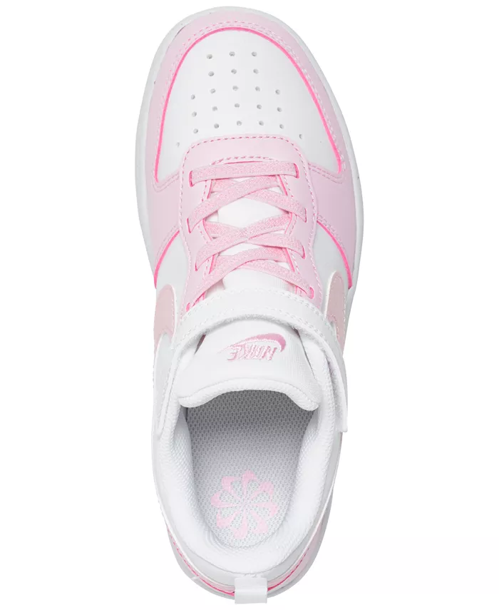 Детские повседневные кеды Little Girls Court Borough Low Recraft с регулируемым ремешком от Finish Line Nike, мультиколор — фото 3
