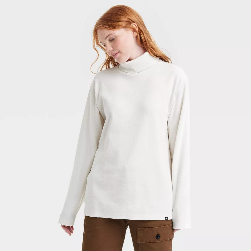 

Футболка с длинным рукавом и высоким воротом Houston White для взрослых, цвет Off-White