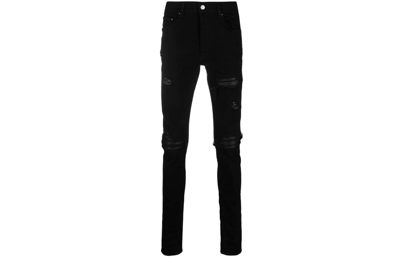 

Мужские потертые джинсы с зауженным низом AMIRI, черные