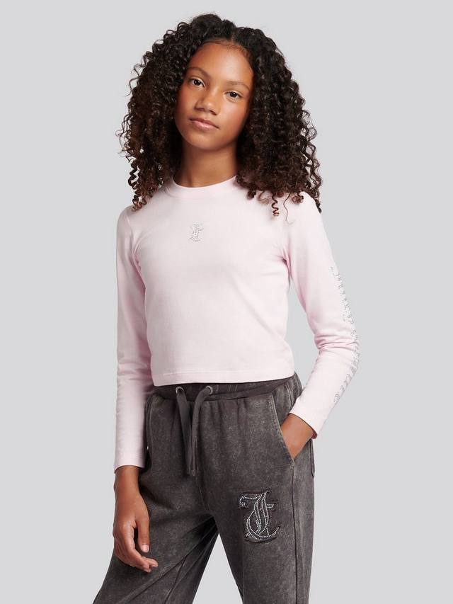 

Детская хлопковая футболка с длинным рукавом и стразами Juicy Couture, Cherry Blossom