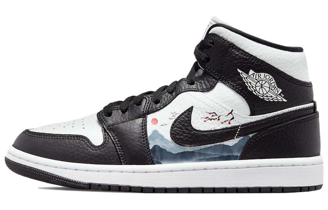 

Кроссовки Air Jordan 1 Vintage Basketball Shoes Women's High-top Black/white, черный