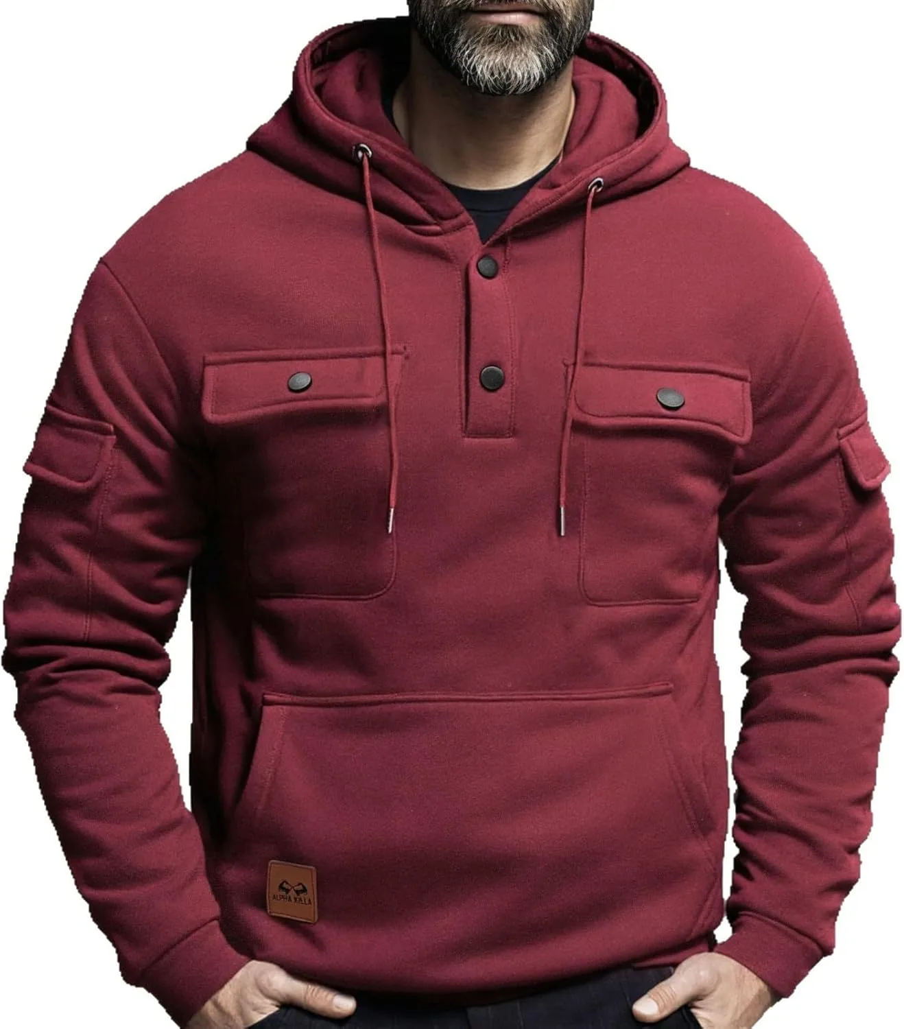 

Толстовка Fleece с капюшоном на шнурке, мужская, утепленная