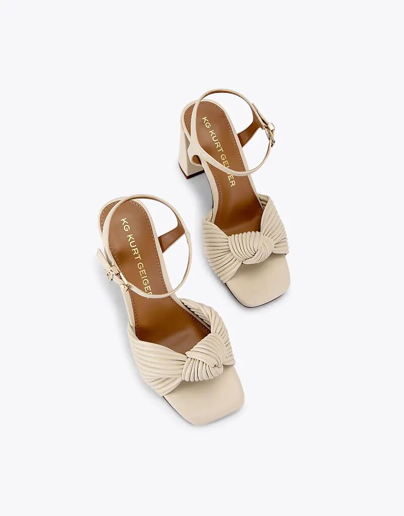 Босоножки на каблуке KG Kurt Geiger Signet цвета кости — фото 2