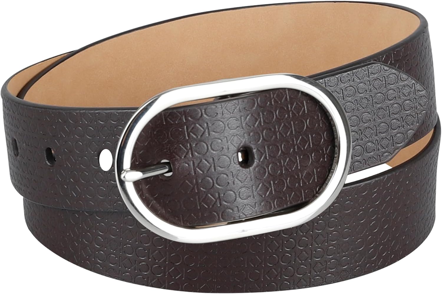 

Женский кожаный ремень Calvin Klein с овальной пряжкой по центру для брюк и платьев, Brown, Коричневый, Женский кожаный ремень Calvin Klein с овальной пряжкой по центру для брюк и платьев, Brown