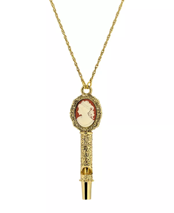 

Ожерелье-Свисток из слоновой кости и сердолика золотистого оттенка 2028, orange