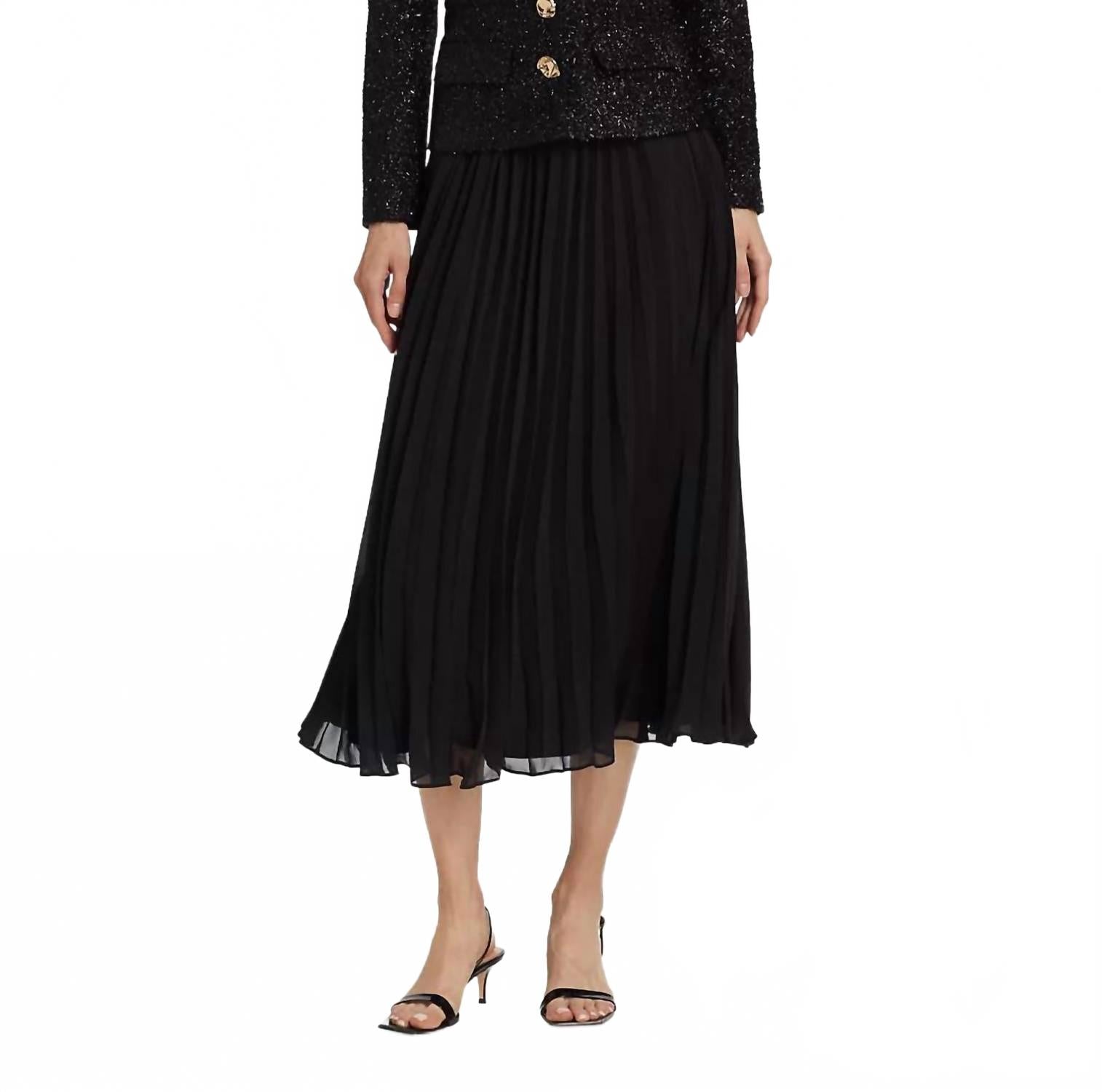 

Черное платье миди из шифона с пайетками Self-Portrait